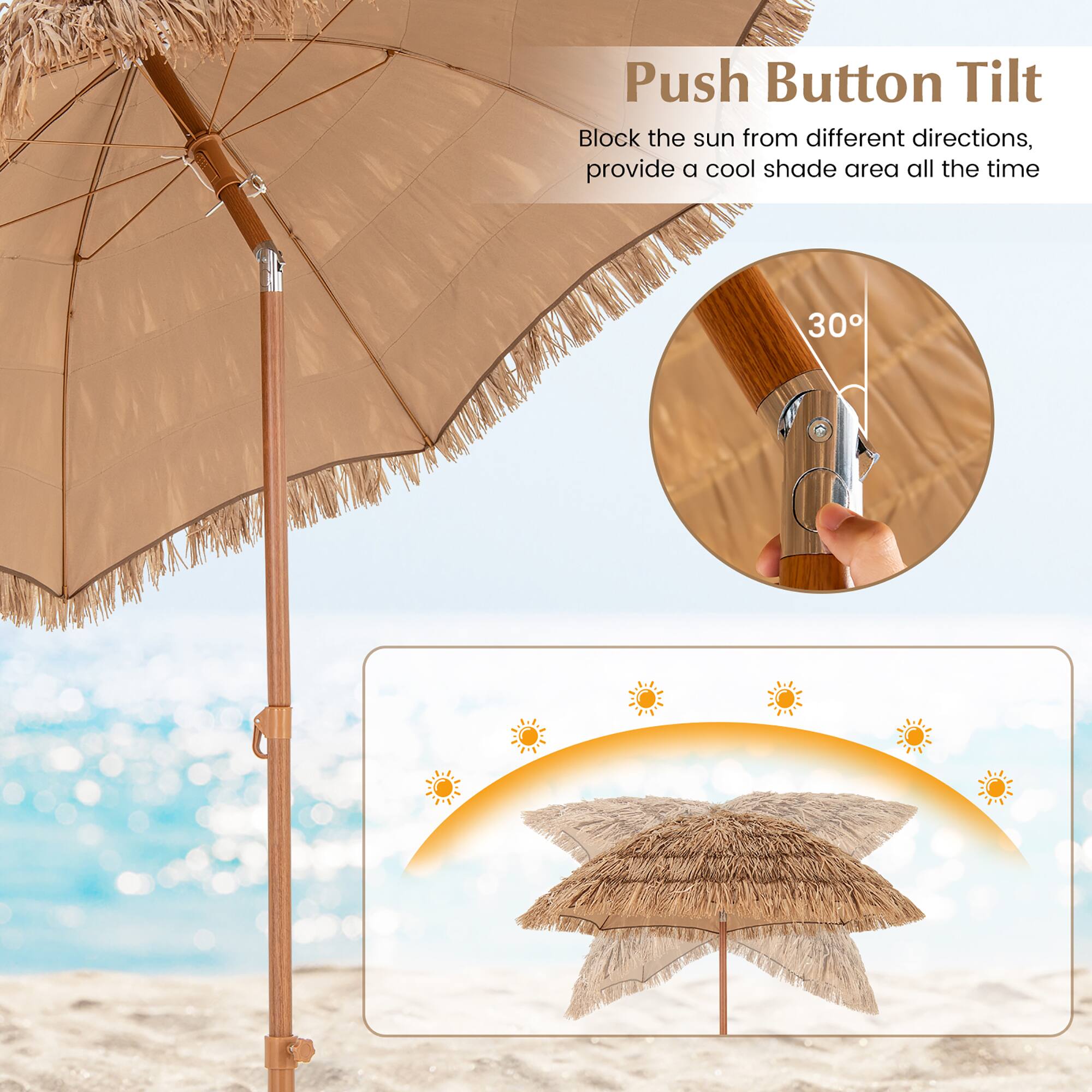 Push Button Tilt

Block the sun from different directions, provide a cool shade area all the time

30°