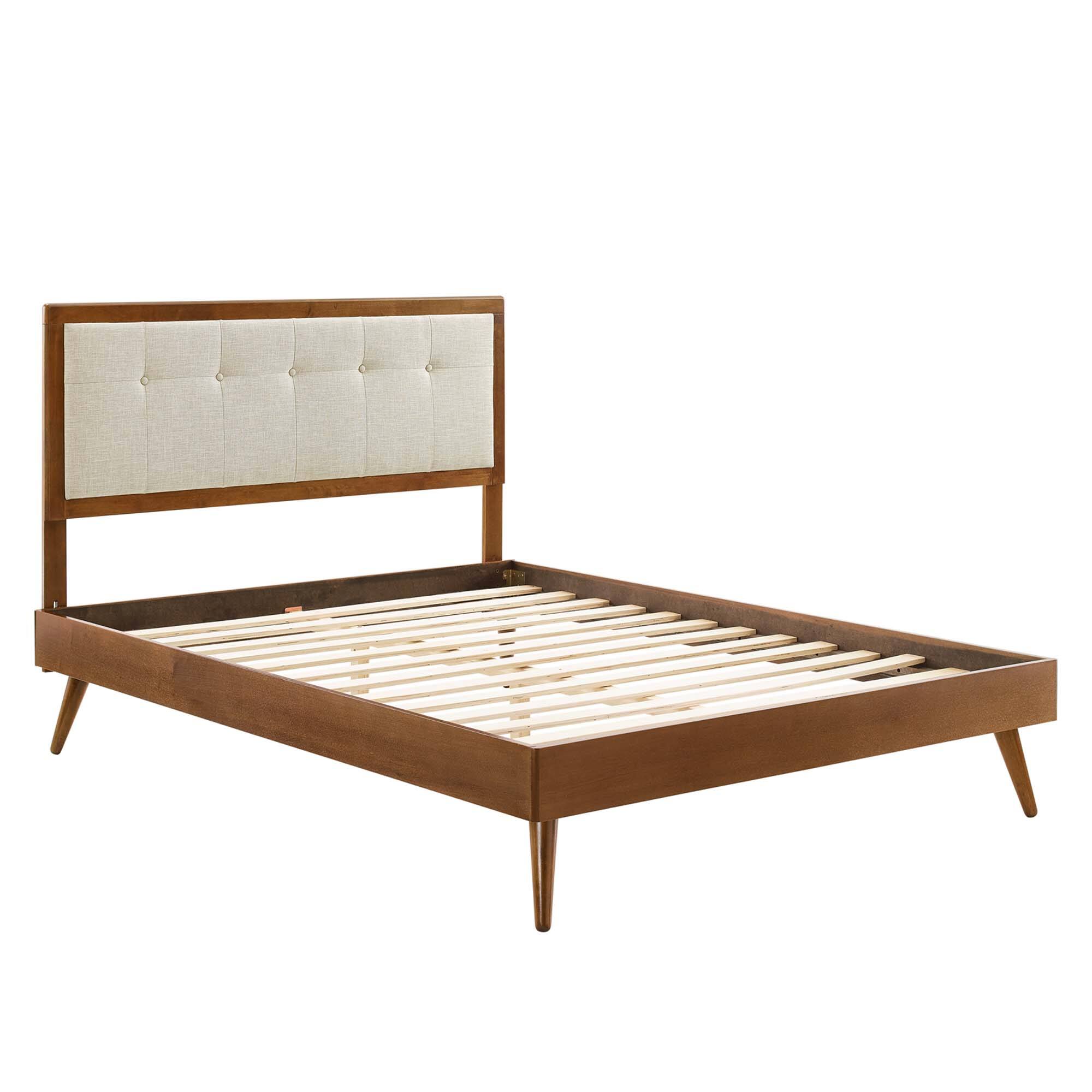 Alt View 1. Modway - Alana Wood Queen Platform Bed With Splayed Legs - Gray.