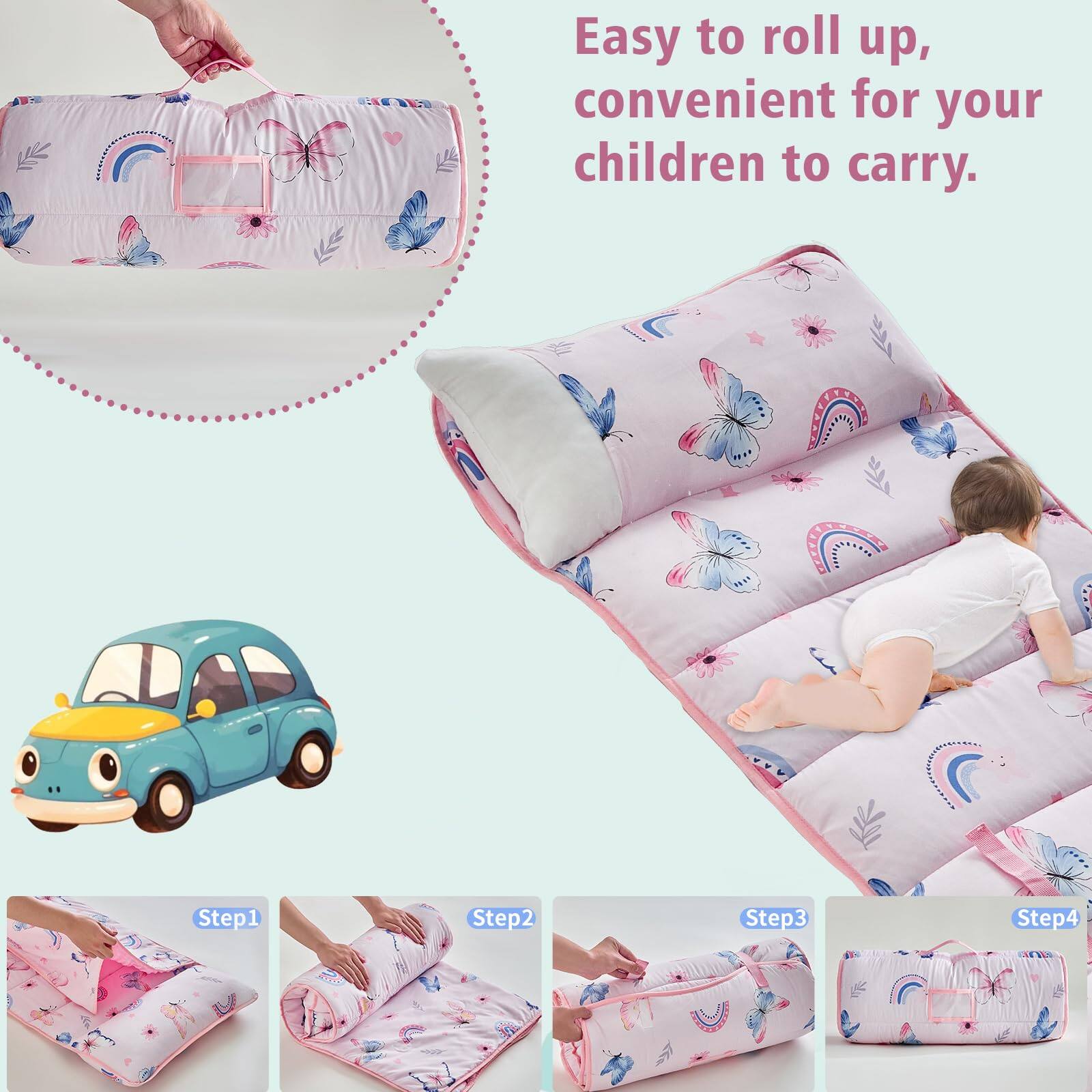 Dapper Styles Nap Mat With Pillow And Fleece Blanket Ultra Soft ...