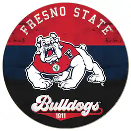 Jardine - Fresno State Bulldogs 20'' x 20'' Retro Logo Circle Sign - Navy