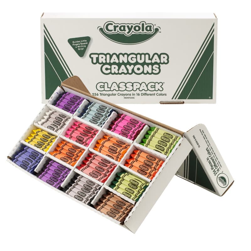 Crayola - Triangular Crayon Classpack®, 16 Colors, 256 Count