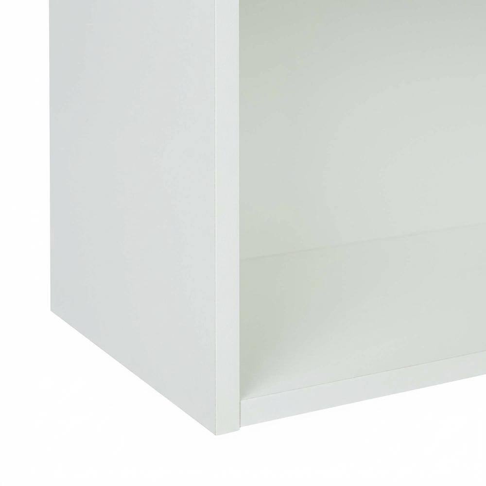 Alt View 3. FurniFact - White 2-Shelf Bookcase with Laminate and Metal Construction for Home Storage - White.