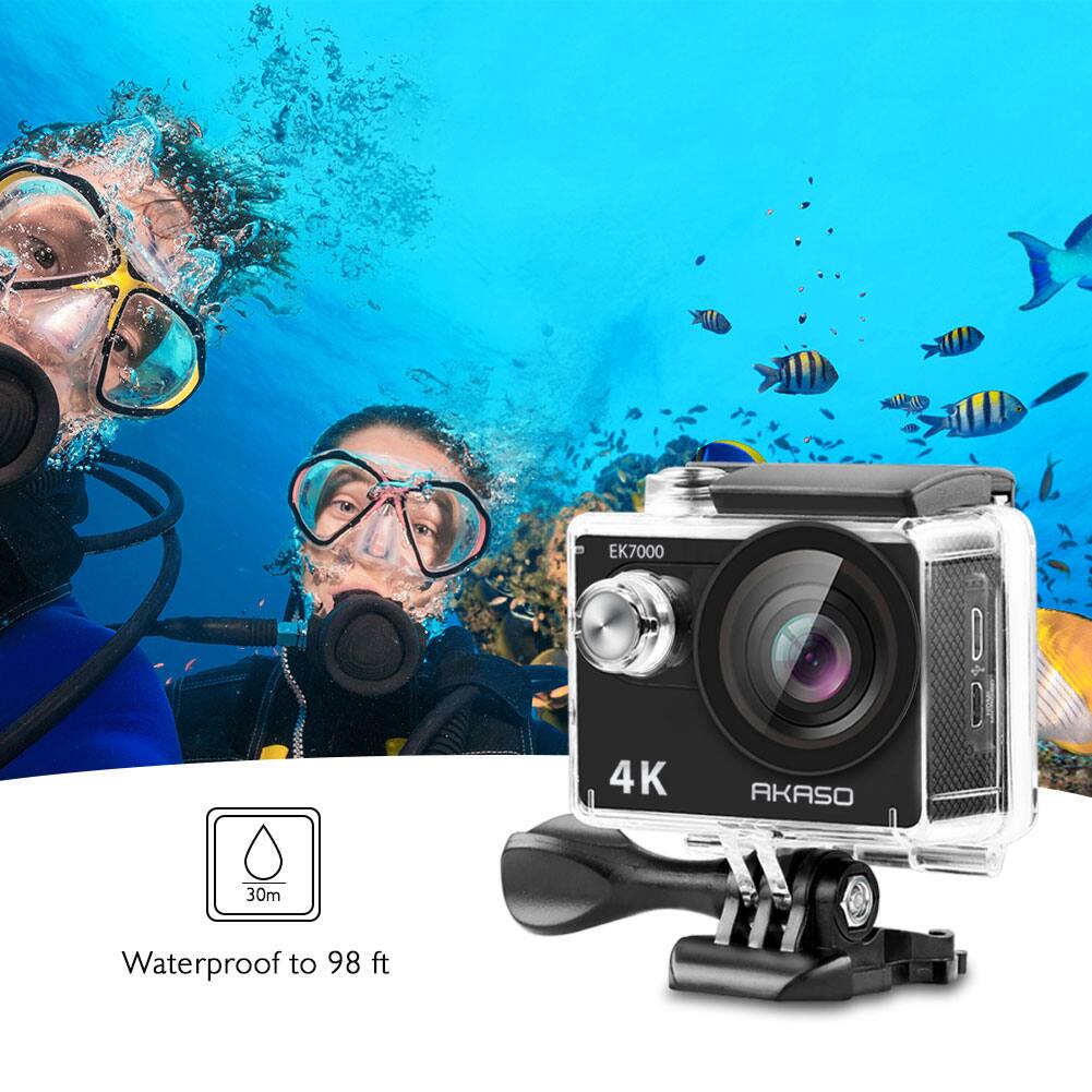 Alt View 1. AKASO - EK7000 SE 4K Waterproof Action Camera with Remote - Black.