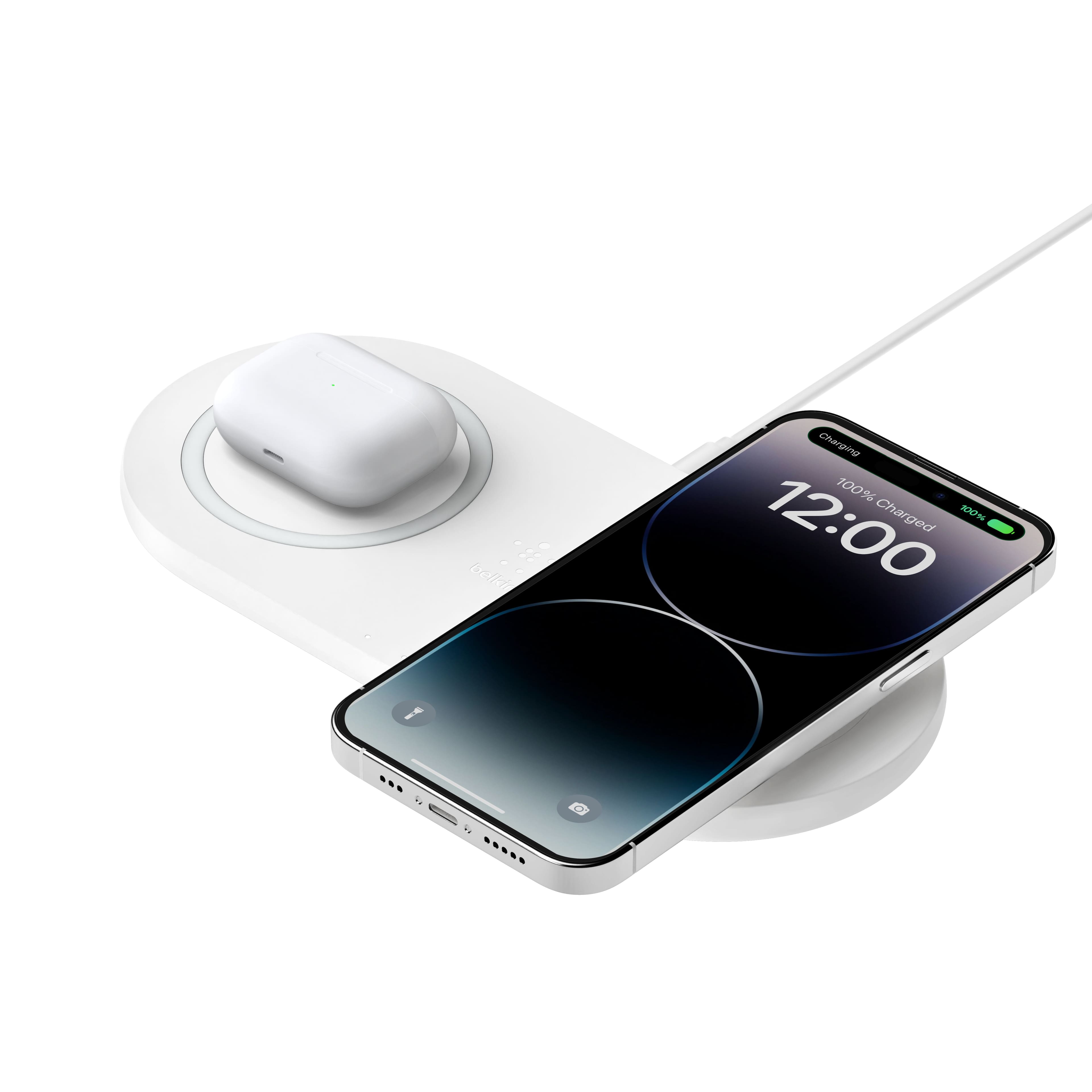Belkin - BoostCharge Dual Wireless Charging Pads - White