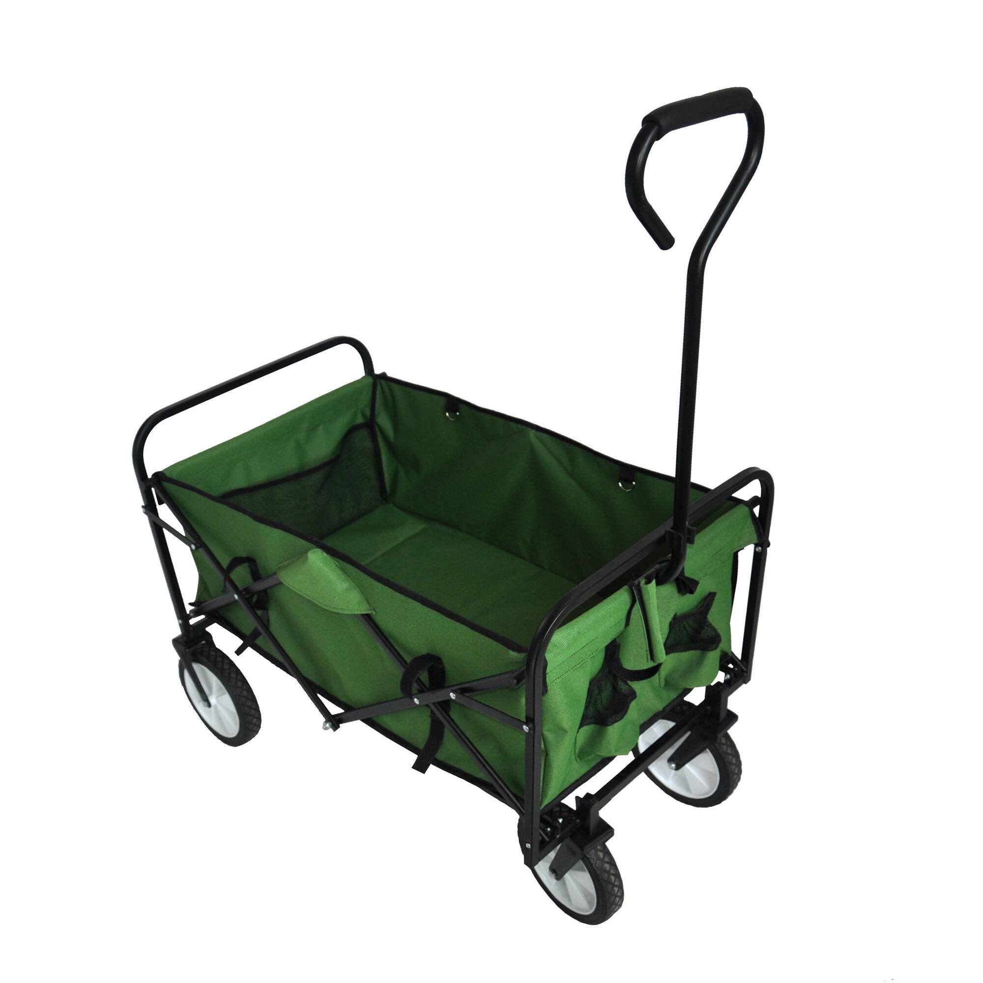Alt View 2. APRILSOUL - Folding Wagon Garden Shopping Beach Cart Green - Grass Green.