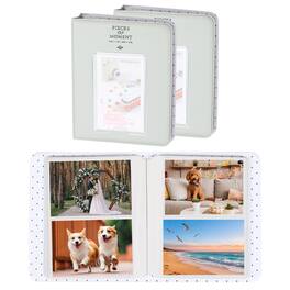 Unique Bargains - 2pcs Small Photo Album, 4x6 Inch Pockets Book with 16 Pages Holds 64 3-inch Photos for Fujifilm Travel - Gray White