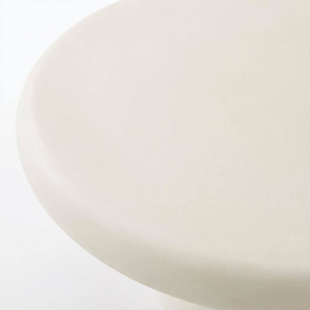 Alt View 1. Outdoor Escape - Outdoor Concrete Round Coffee Table with Durable Surface - White.
