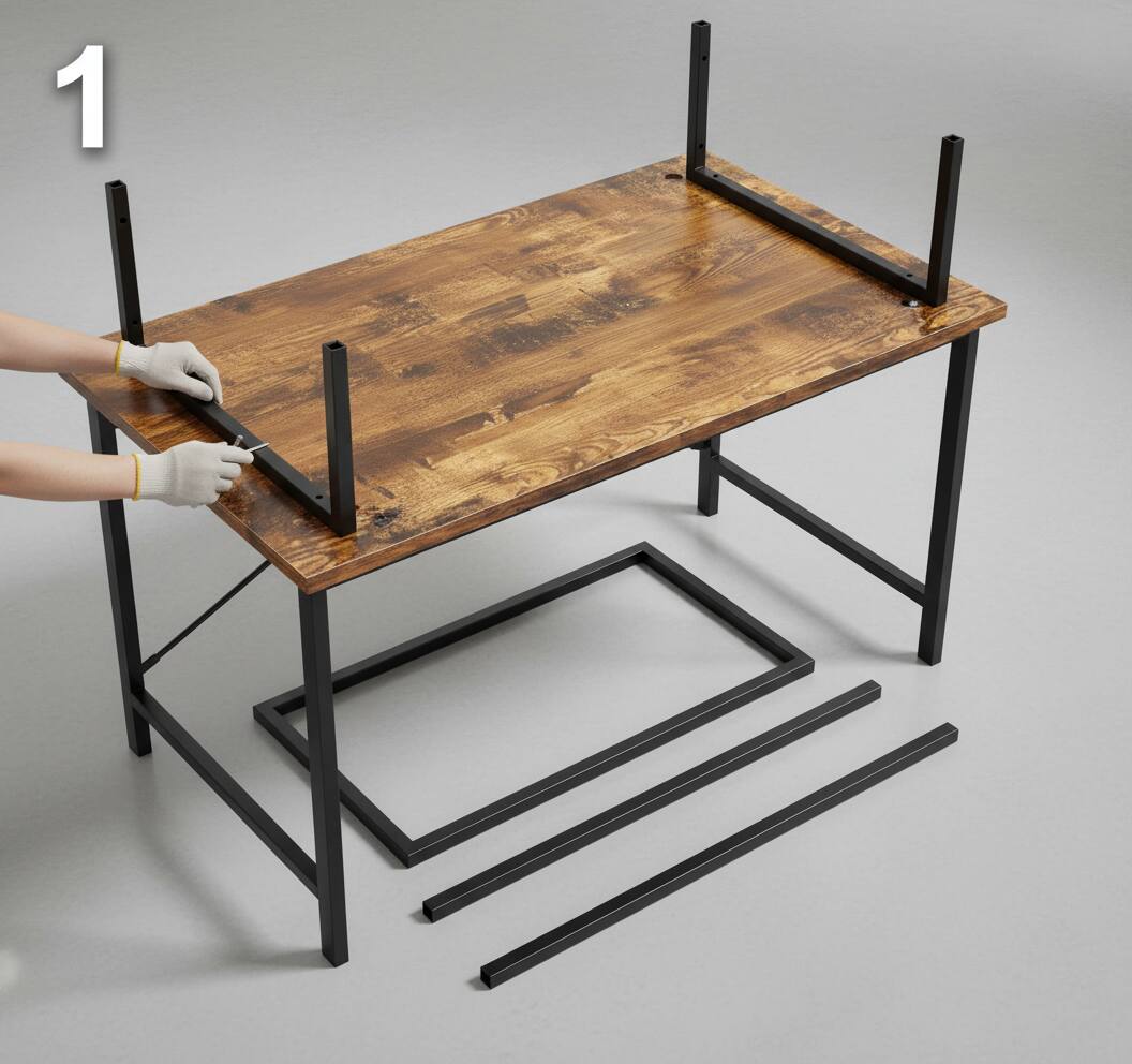 Alt View 2. AOITUN - Computer Office Desk 44 Inch Small for Dorms and Home Offices - Compact Workspace Solution for Efficient Daily Use - Steel.