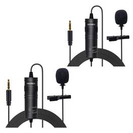 5 CORE - Microphone 2 Pc Professional Lavalier Mic Wearable Omnidirectional 3.5mm Body Lapel Mics