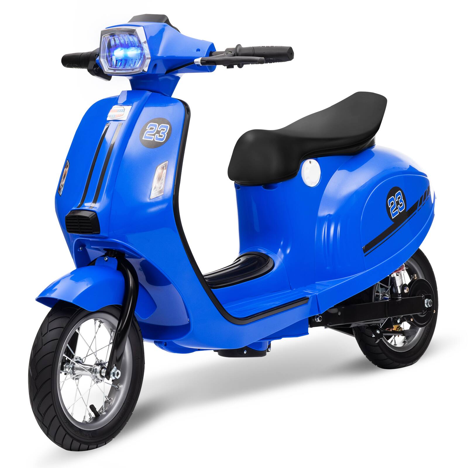 Qeetex - Electric Motorcycle Scooter for Kids 8-14, 24v 20AH Moped for Kids with Seat, Ride on Scooter with LED Lights - Blue price history on PriceWatchPro