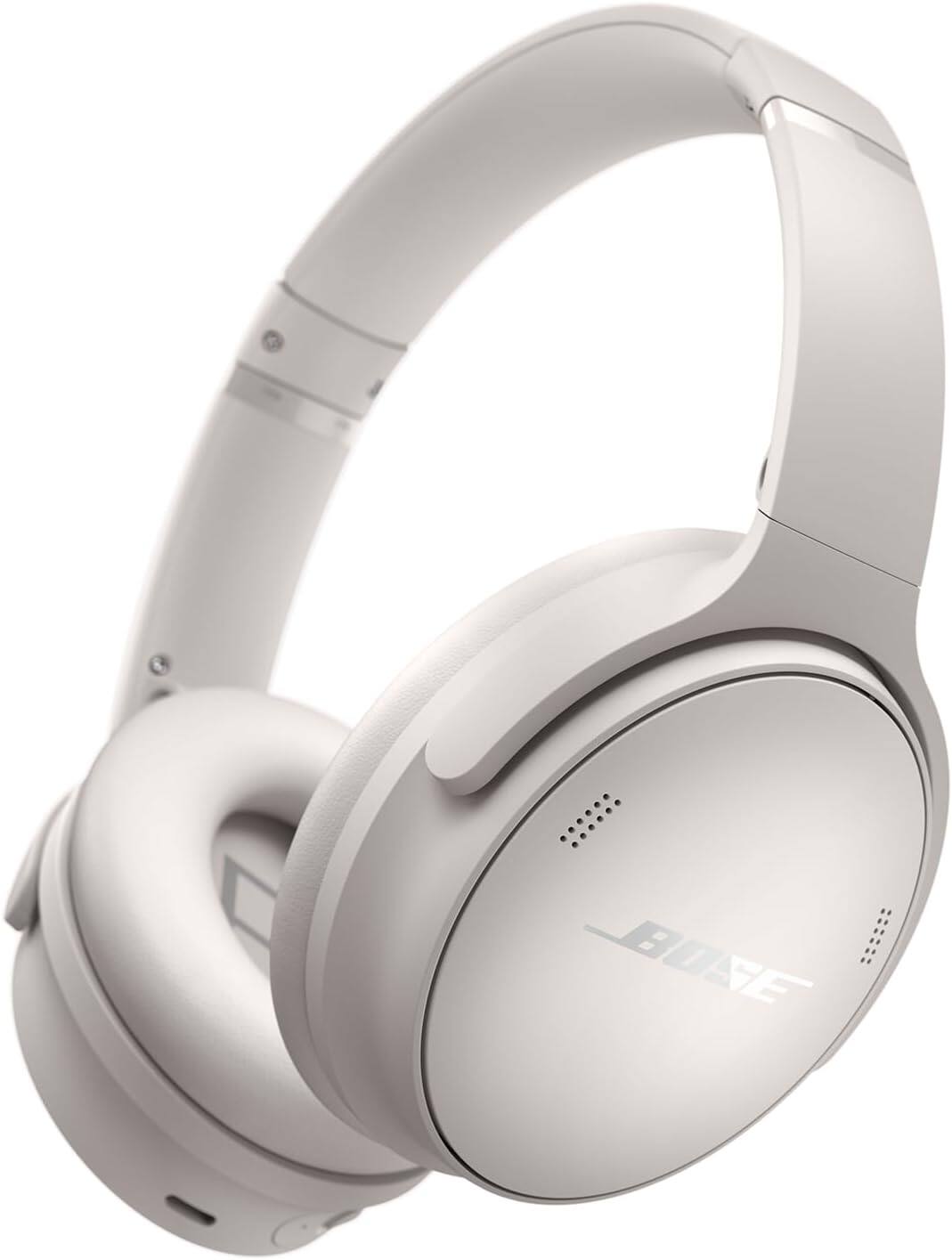 Alt View 1. Bose - Bose QuietComfort Headphones Bundle with Fast Charger - Wireless Bluetooth Over-Ear Noise Cancelling (White).