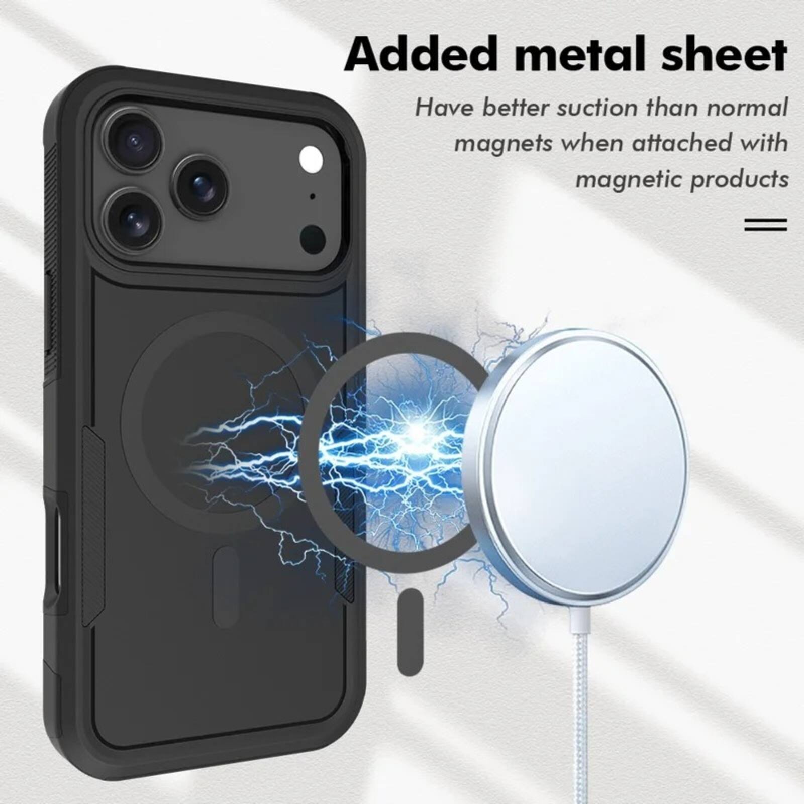 Added metal sheet  
Have better suction than normal magnets when attached with magnetic products