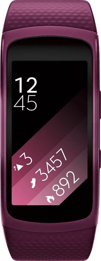 Front. Samsung - Gear Fit2 Fitness Watch + Heart Rate (Small) - Pink.