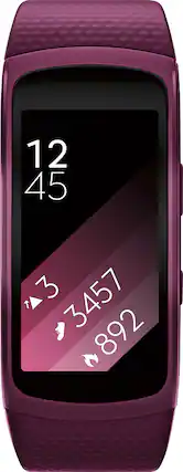 Front. Samsung - Gear Fit2 Fitness Watch + Heart Rate (Small) - Pink.