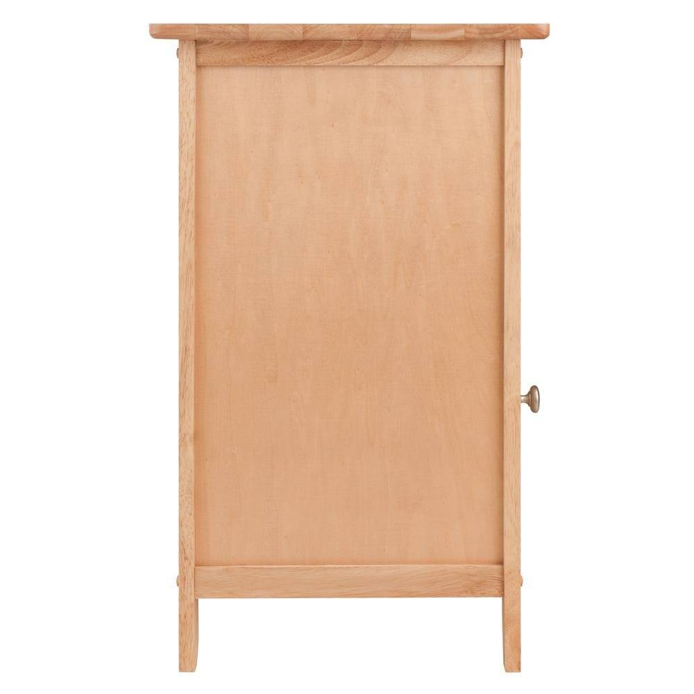 Alt View 1. FurniFact - Natural Accent Table with Drawer and Cabinet - Natural.