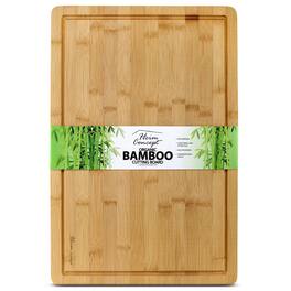 Heim Concept - Premium Bamboo Large Cutting Board and Serving Tray Drip Groove - Brown