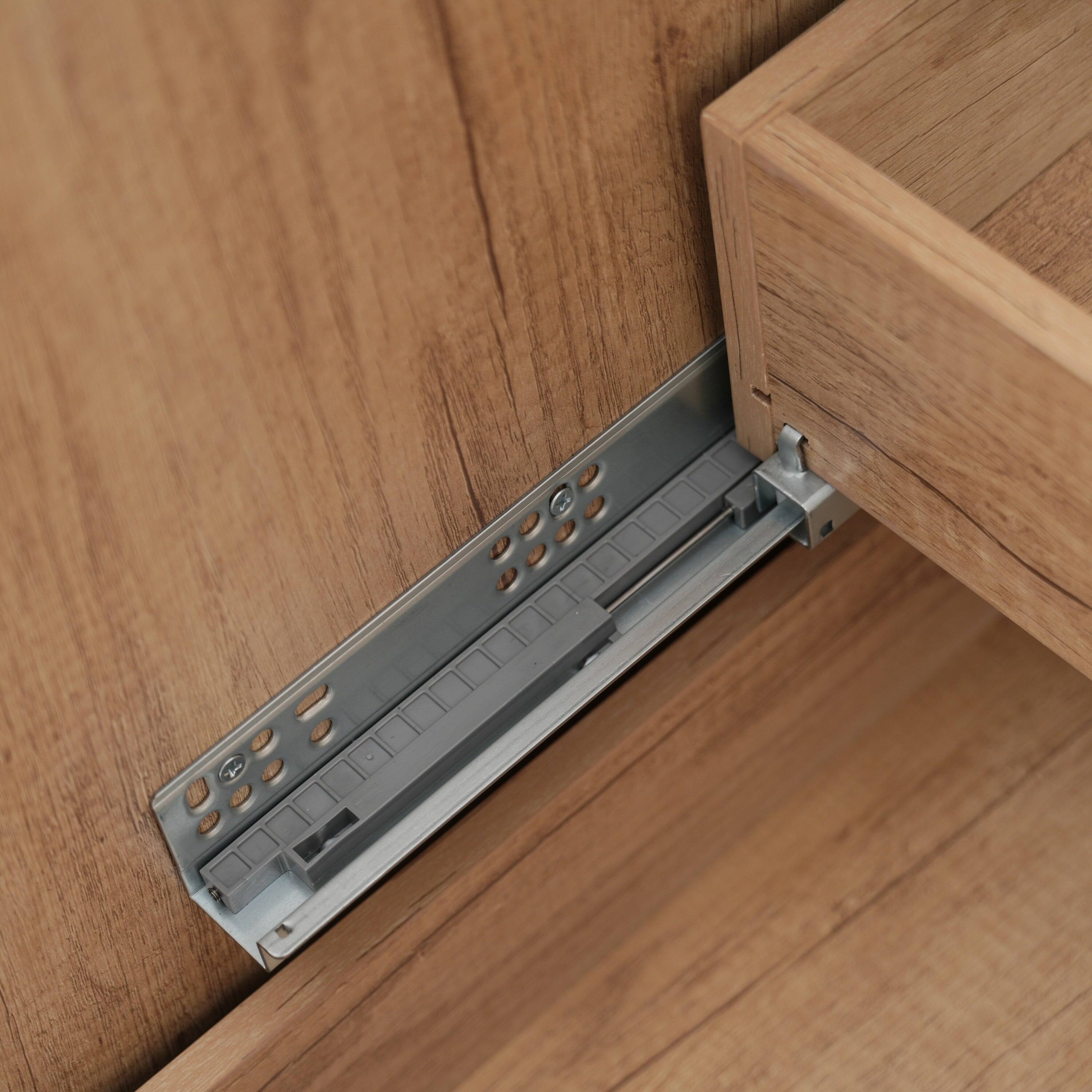 Alt View 6. Boyel Living - 60 Inch Bathroom Vanity with SMC Sink Large Storage Cabinet Soft Close Drawers Rattan Doors Silver Knobs Natural - Natural.