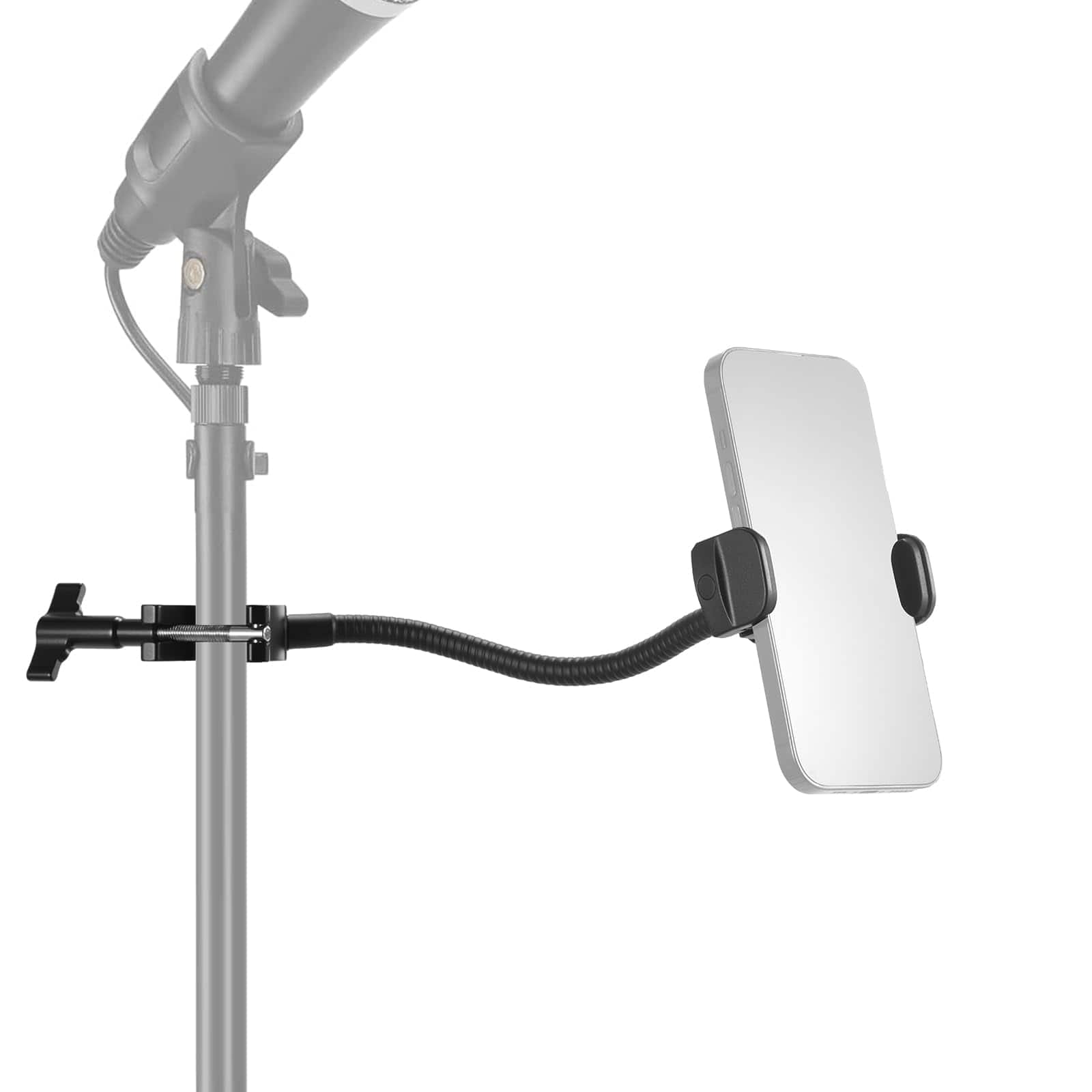Neewer - Basics Mic Stand Phone Holder with Flexible Boom Arm, 360° Ball Head, MS009 - Black