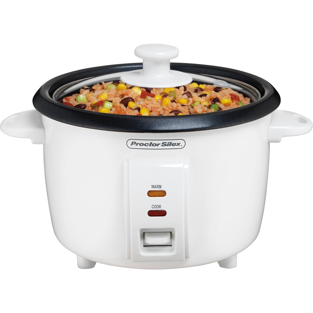 Angle View: Proctor Silex - 8-Cup Rice cooker - White