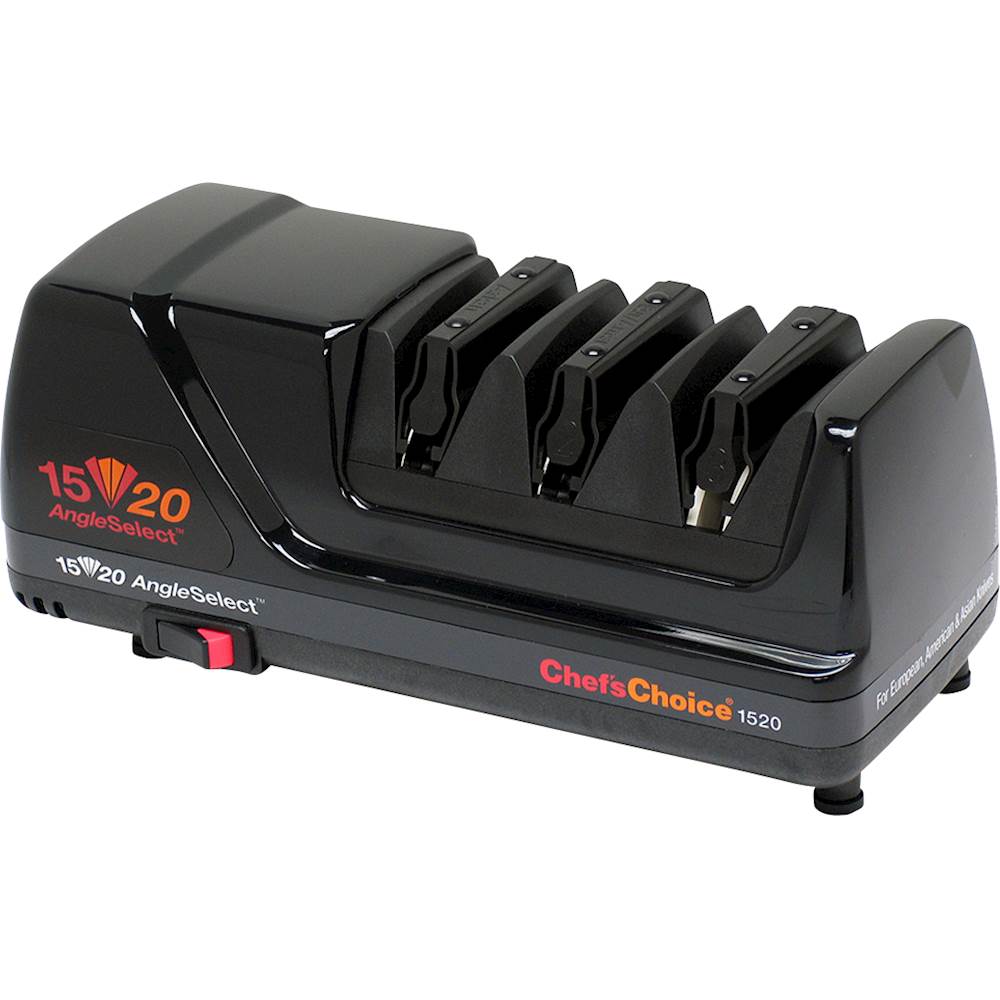 Chef'sChoice 1520 AngleSelect DiamondHone Electric Knife Sharpener for 15  and 20-degree Knives 100% Diamond Abrasives Brushed Metal 0115207 - Best Buy