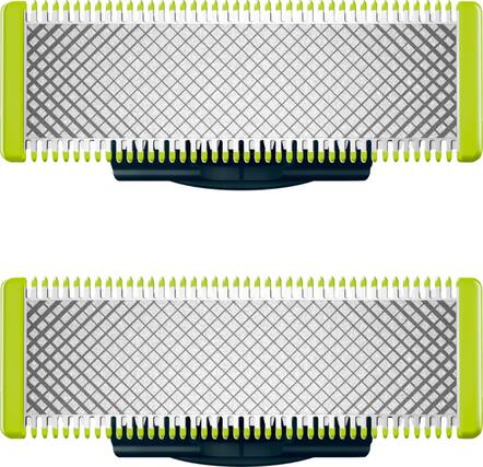 Angle. Philips Norelco - Philips Norelco OneBlade replacement blade 2 pack - Green/Silver.