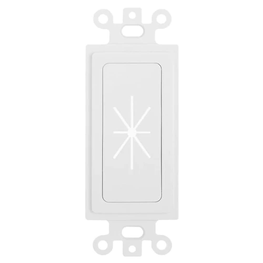 Front. Cmple.com - Cmple - Decorator Wall Plate Insert Decorative Faceplate Standard Keystone Wall Plate Cover - Flexible Opening - White.