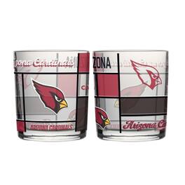 Logo Brands - Arizona Cardinals 12oz. Quilted Stained Two-Pack Rocks Glass Set - Multicolor