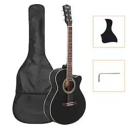 Winado - 40 Inch Beginner Acoustic Electric Guitar with Portable Bag,Cutaway Guitar Kit for Adult Beginner - Black