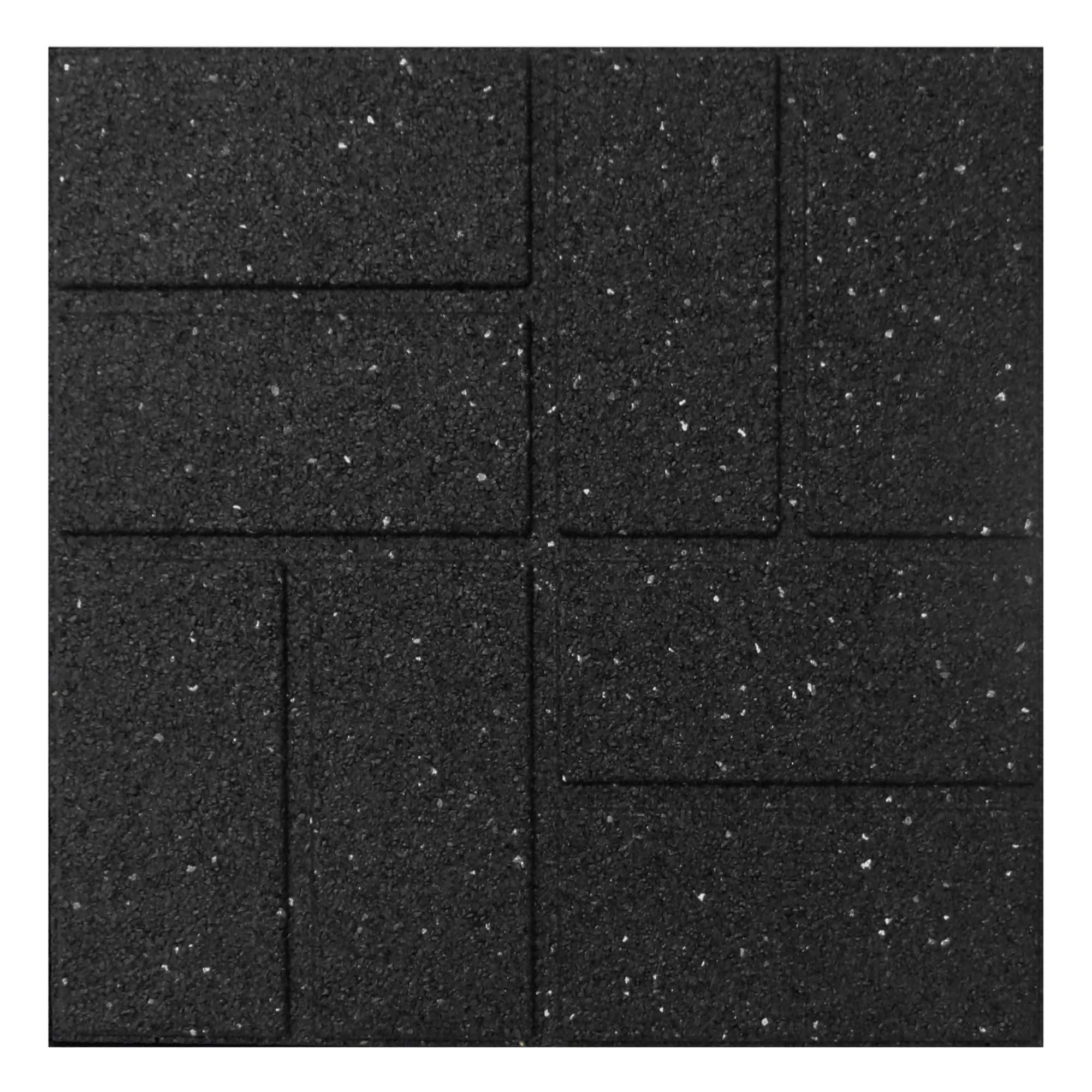 "Tierra Verde - 16"" x 16"" Brick Rubber Paver, Outdoor Floor Tiles, Black, 4 Pack" price history on PriceWatchPro