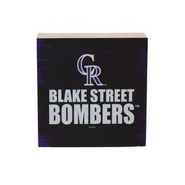 Evergreen Enterprises - Colorado Rockies 6" Square Fan Chant Wood Block Shelf Sign - Multicolor