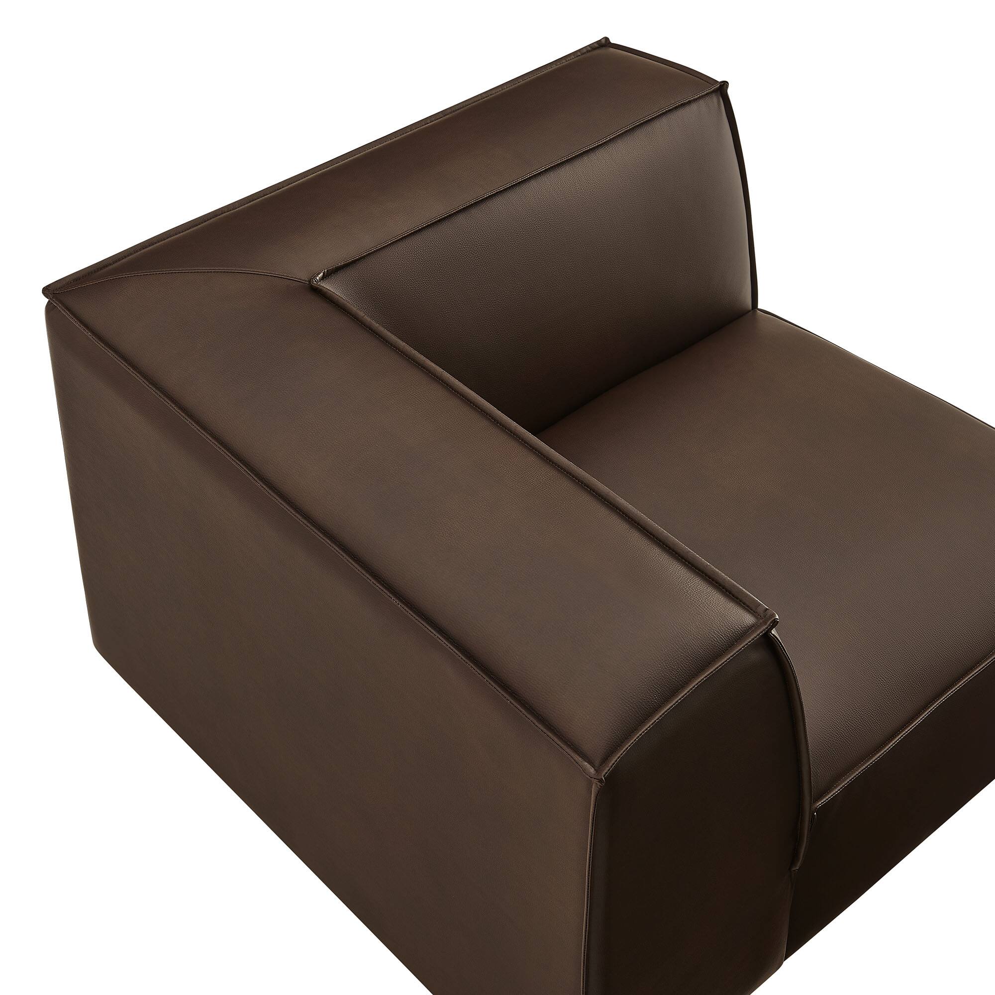 Alt View 6. Modway - Restore Vegan Leather Modular Corner Chair by Modway - Espresso.