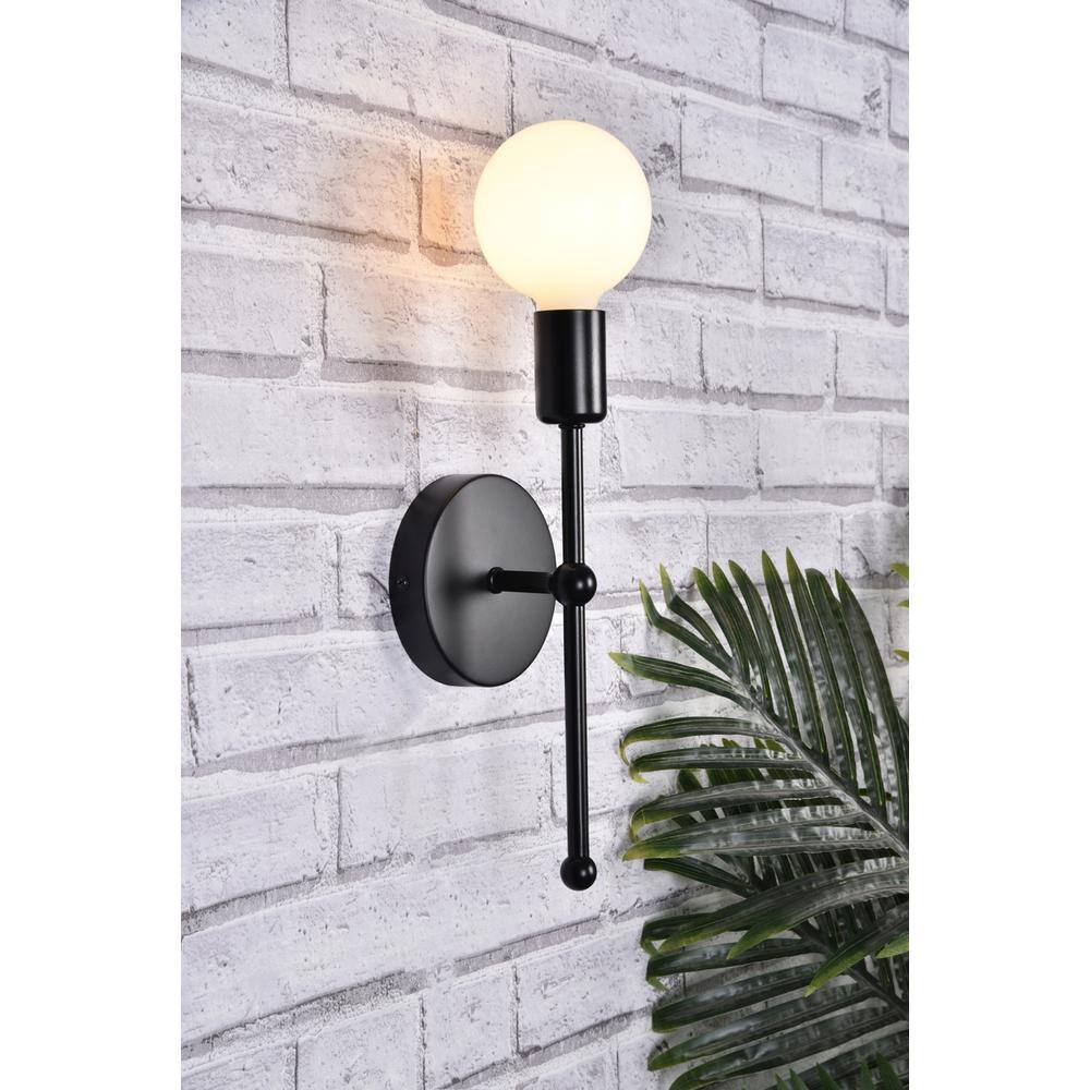 Angle. Living District - Keely 1 light black wall sconce - Black.