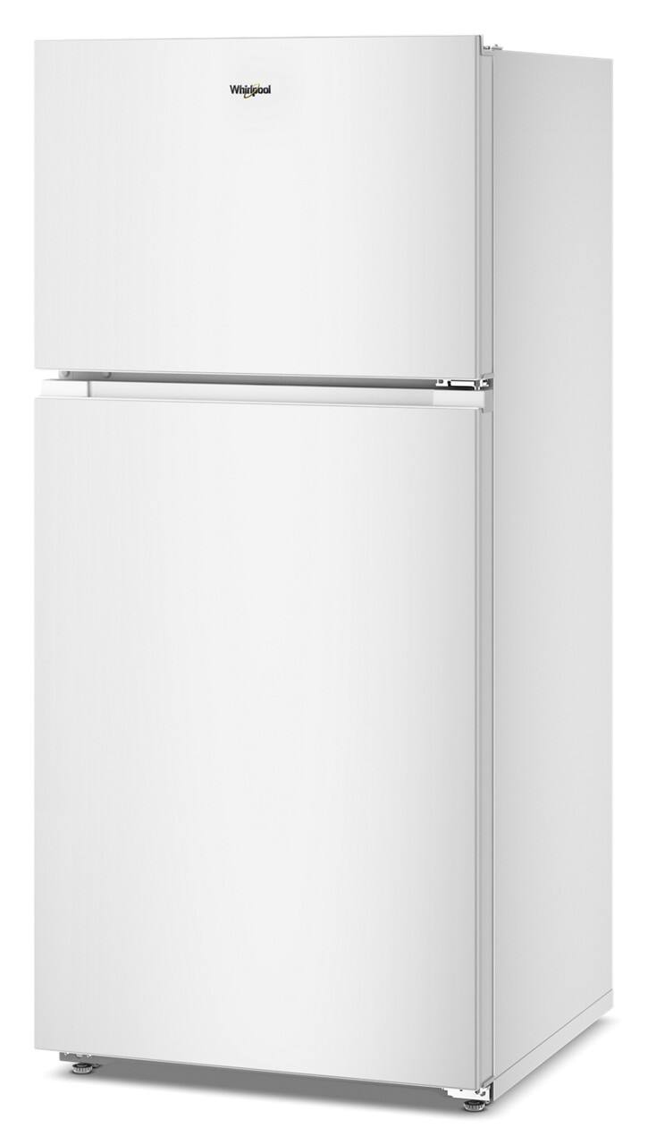 Left. Whirlpool - 14.3 Cu. Ft. Top Freezer Refrigerator with Total Coverage Cooling - White.