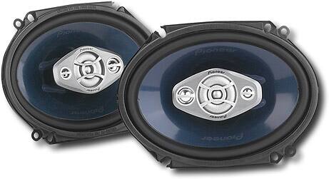 Angle Standard. Pioneer - 6" x 8" 4-Way Car Speakers with Polypropylene Cone (Pair).