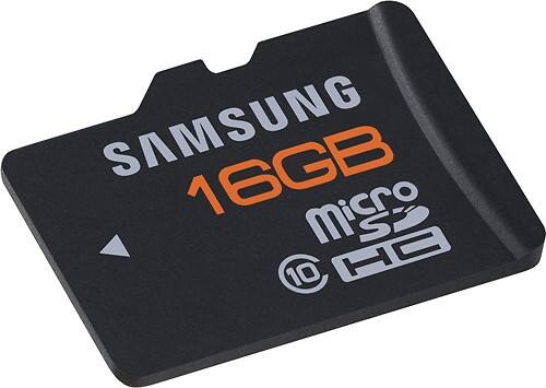 Angle Standard. Samsung - Extreme Speed Plus 16GB microSDHC Class 10 Memory Card.
