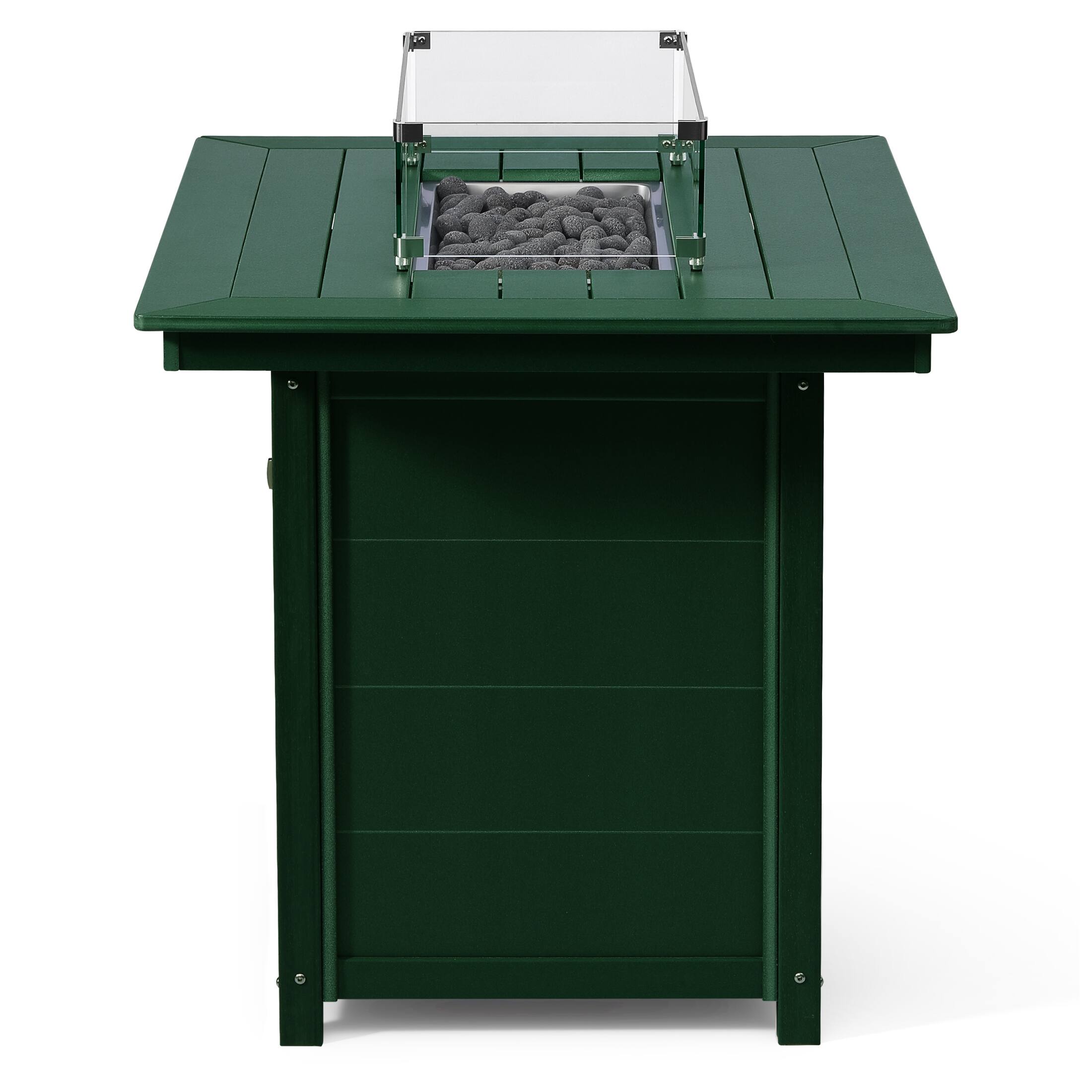 Alt View 1. WestinTrends - WestinTrends Helios 46" Modern Outdoor Patio Gas Propane Rectangle Fire Pit Table - Dark Green.