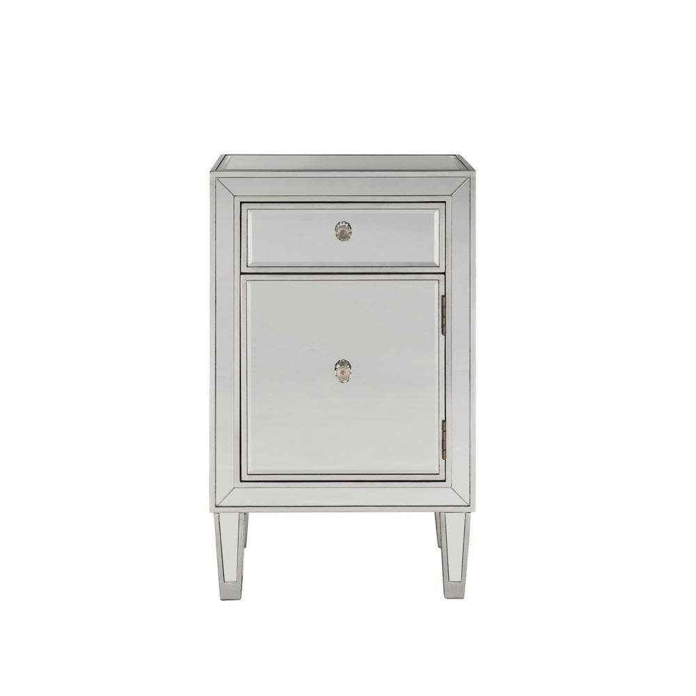 Alt View 8. Elegant Decor - End table 1 drawer 18in. W x 13in. D x 29in. H in antique silver paint - Antique Silver.
