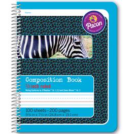 Pacon - Primary Composition Book, Spiral Bound, D'Nealian/Zaner-Bloser, 1/2" x 1/4" x 1/4" Ruled, 9-3/4" x 7-1/2", 100 Sheets