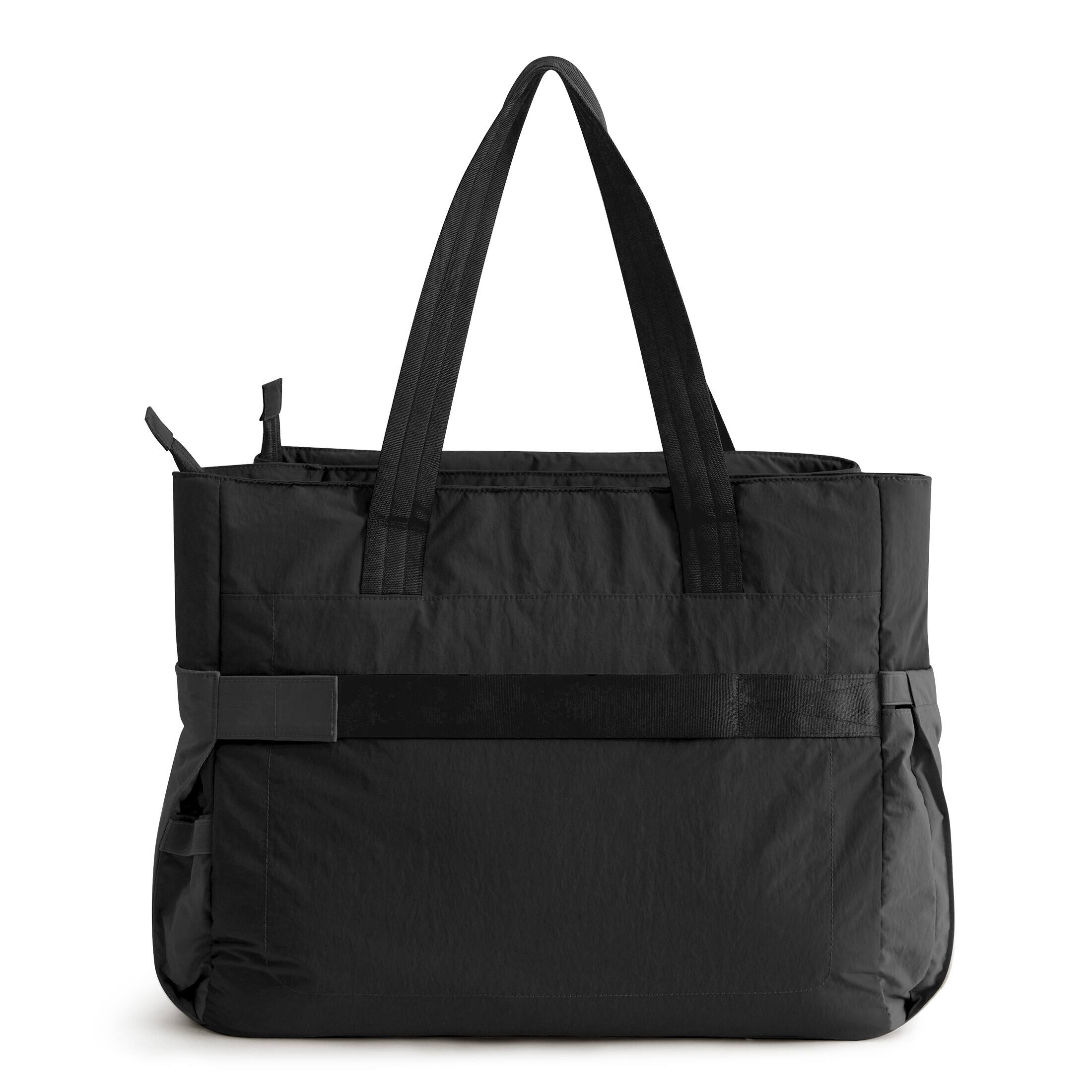 Back. Bagsmart - Paz 23L Commuter Tote, Water-Resistant Tote with 15.6" Laptop Compartment for Work & Travel - Black.