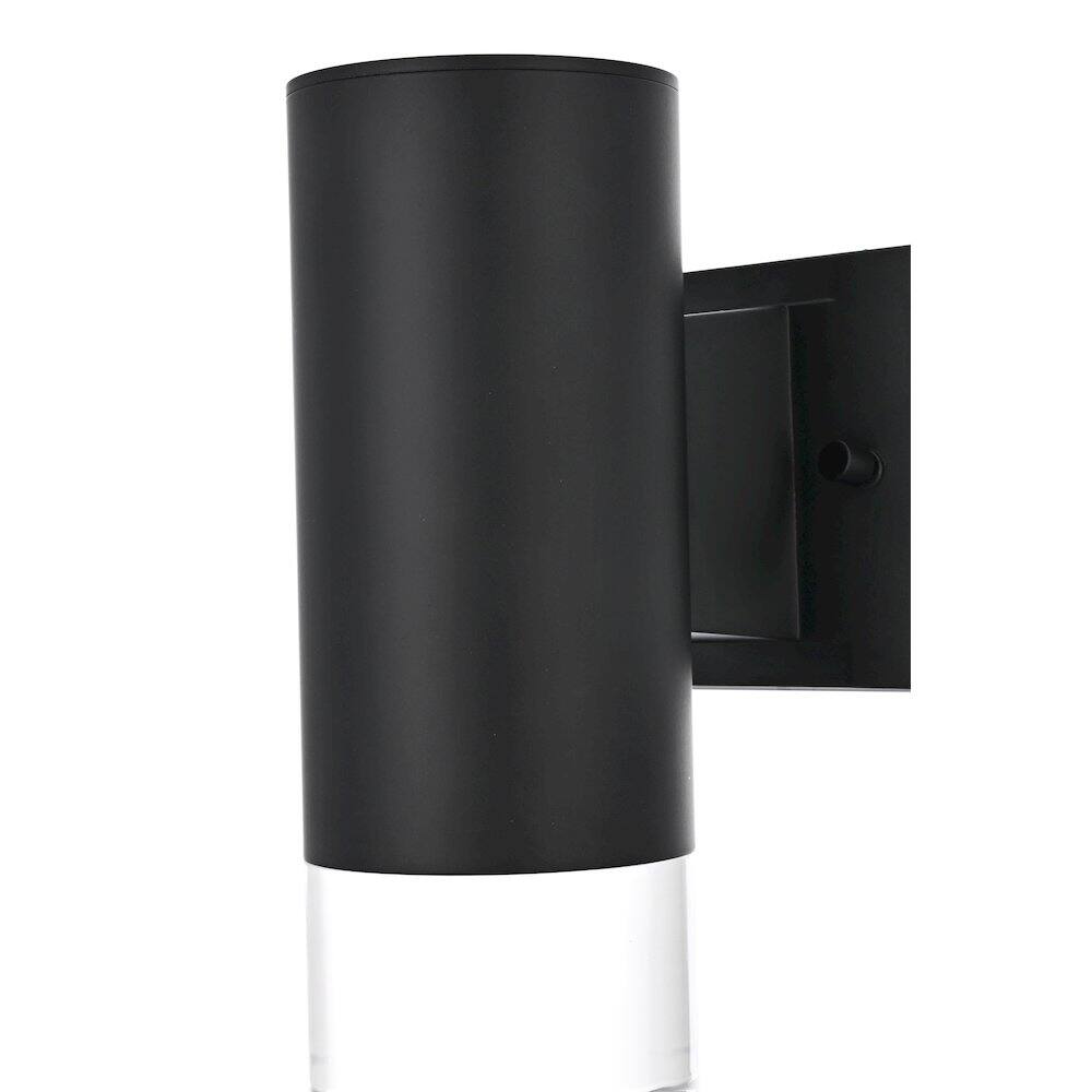 Left. Elegant Lighting - Jase 5 Inch Outdoor Wall Sconce In Black - Black.