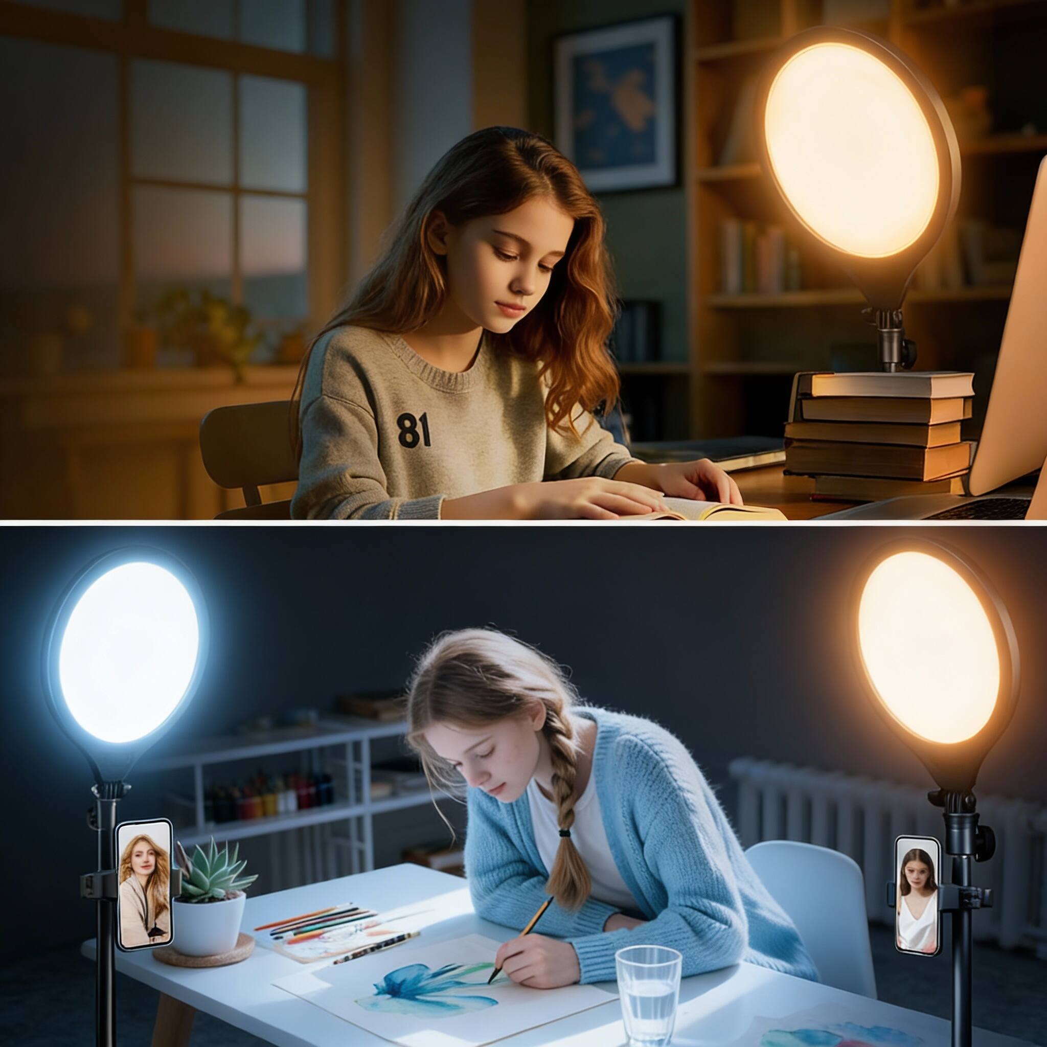 Alt View 1. METALTON - Ring Light Tripod For Professional With Stand Phone Holder Adjustable Height Video Recording Photography Li... - Black.