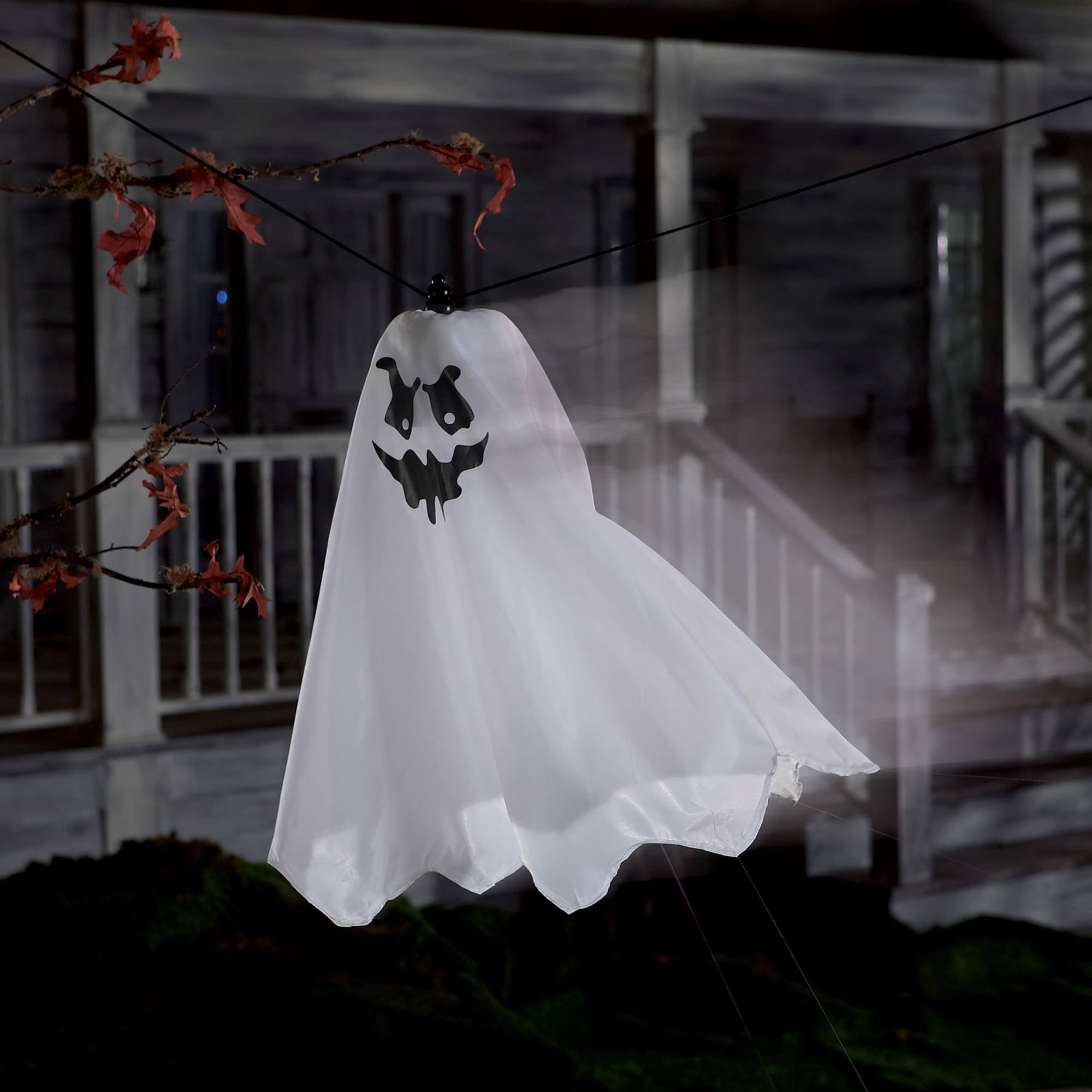 Alt View 1. Funworld - Sound and Action 28 Inch Flying Ghost | Sound Activated - White.