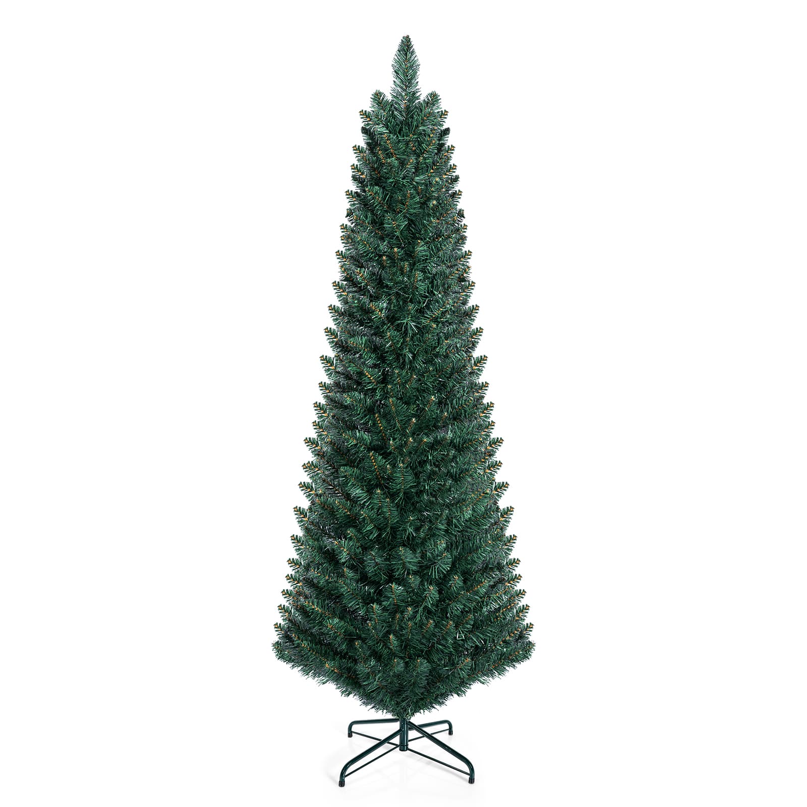 Costway - 5 Ft PVC Artificial Pencil Christmas Tree Slim Stand - Green