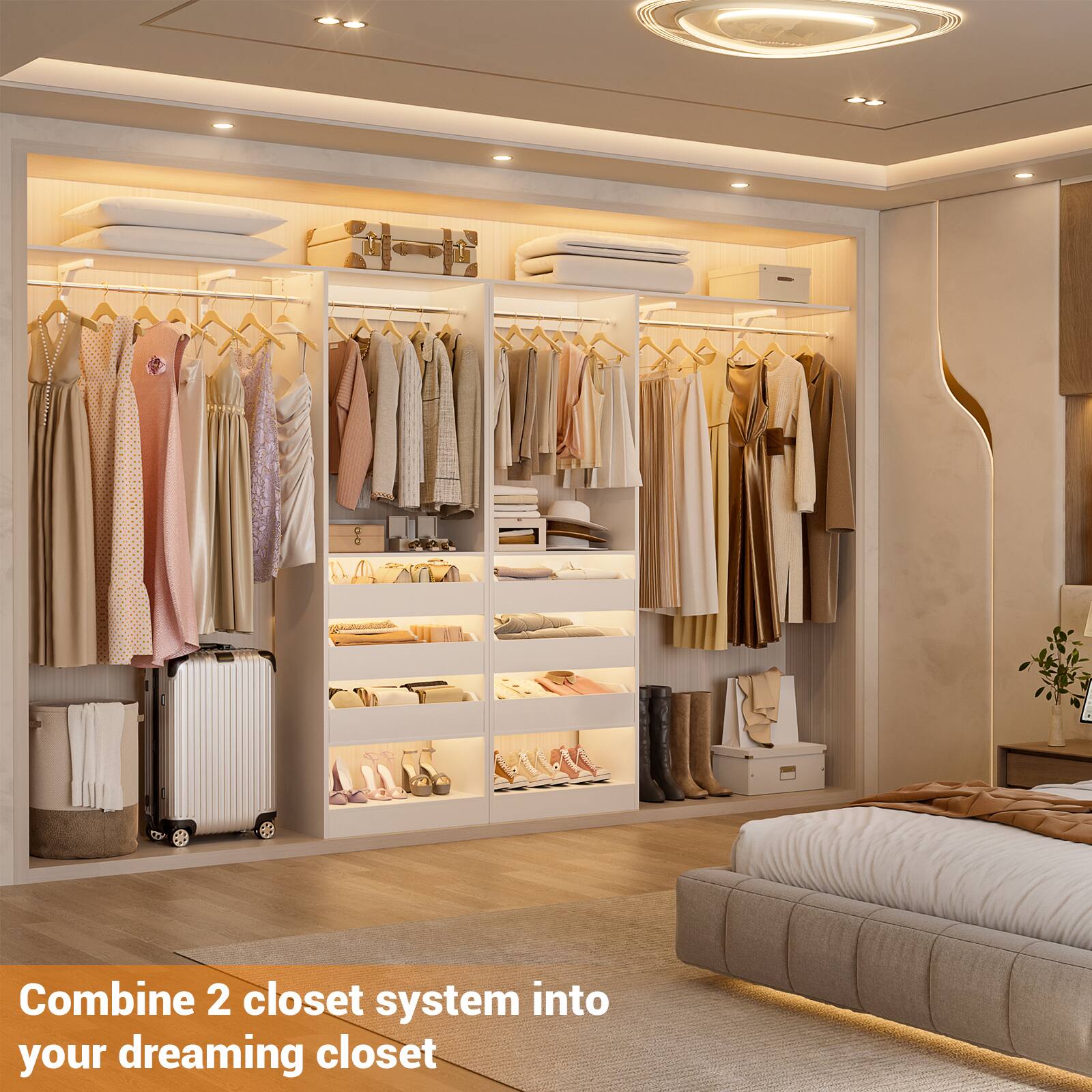 Combine 2 closet systems into your dreaming closet