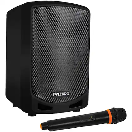 Front. Pyle - Compact Portable Bluetooth PA Speaker - Black.