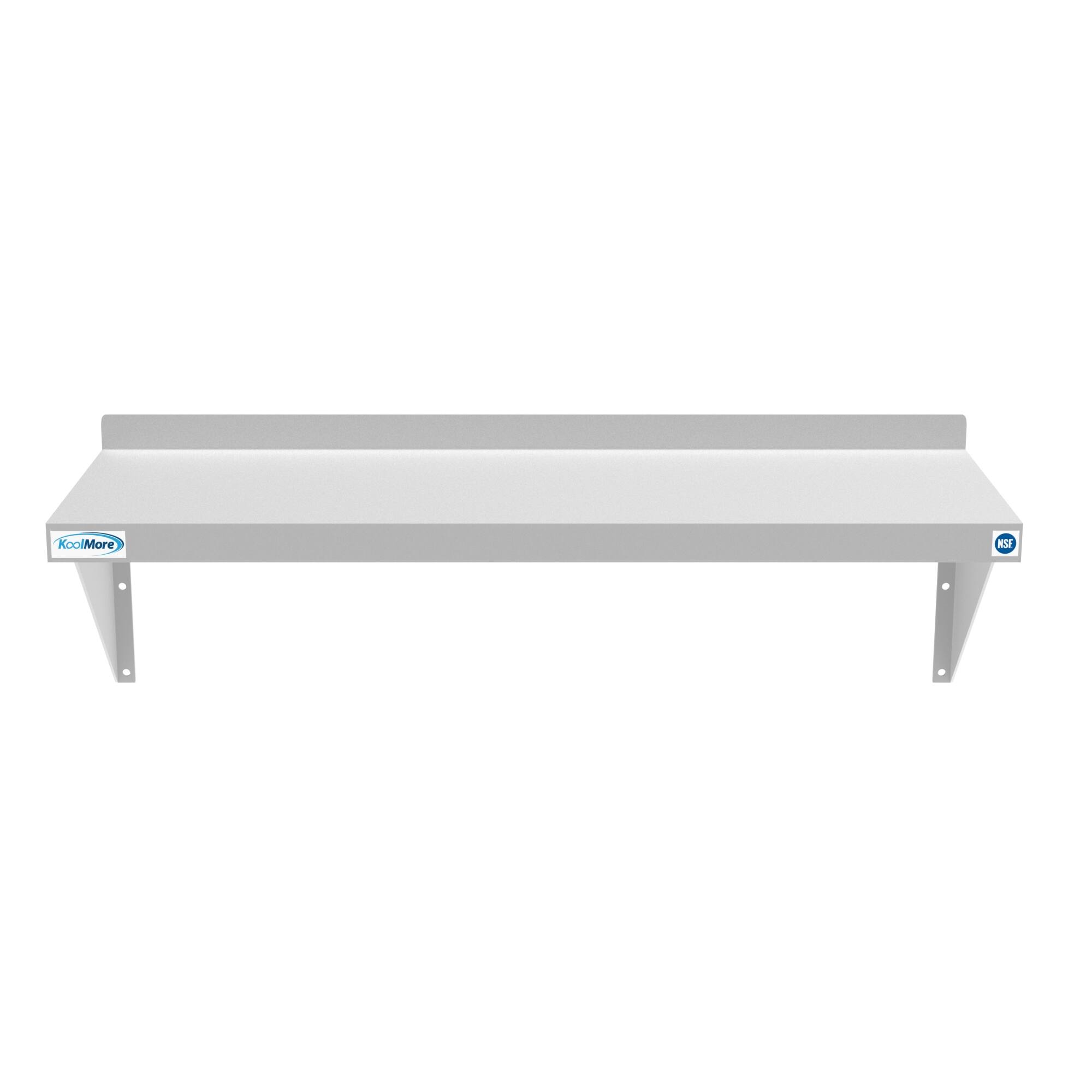 Alt View 1. Koolmore - 12" x 36" 18-Gauge Stainless-Steel Heavy Duty Wall Shelf, WMSH-1236. - Stainless-Steel.