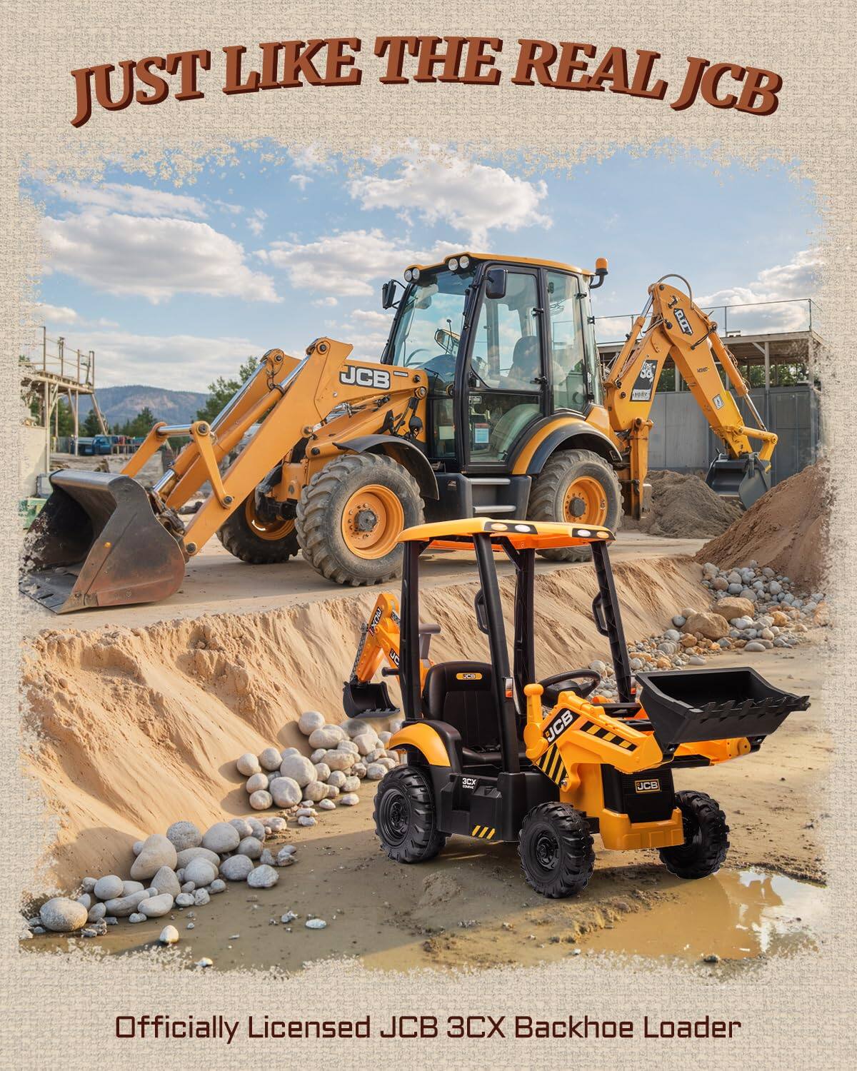 JUST LIKE THE REAL JCB

Officially Licensed JCB 3CX Backhoe Loader