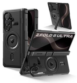 Dexnor - Case for Samsung Galaxy Z Fold 8 Ultra with Kickstand & Screen Protector & Hinge Protection, Compatible with MagSafe - Black