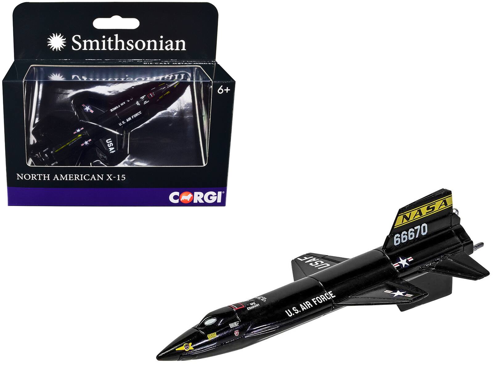Smithsonian
North American X-15
U.S. Air Force
NASA 66670
CORGI
6+
