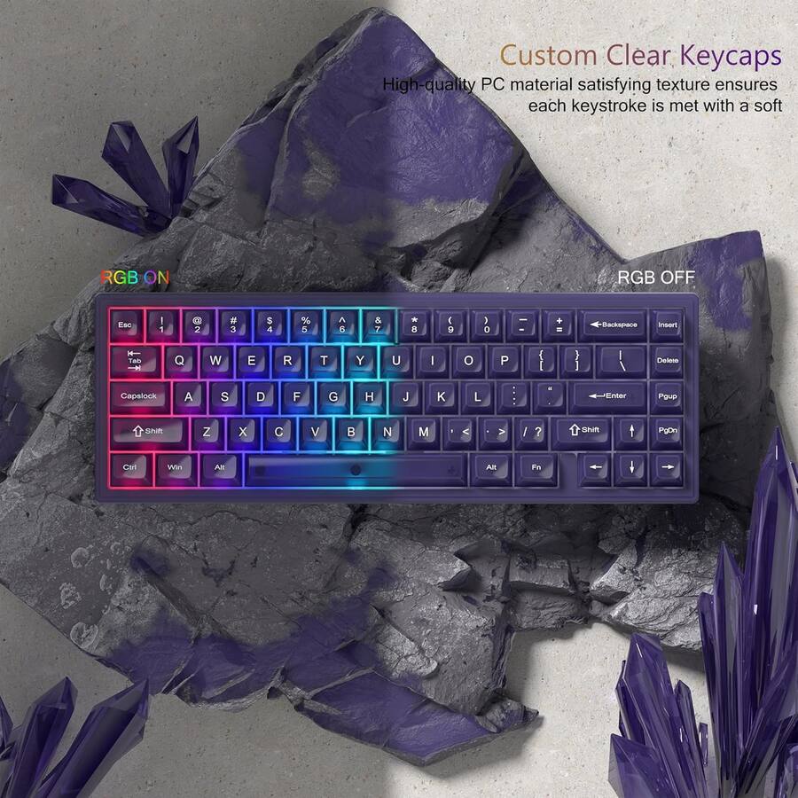 Backscape Key Womier Jelly Keycaps, Transparent Clear Custom Key Cap MDA Profile Keys ...